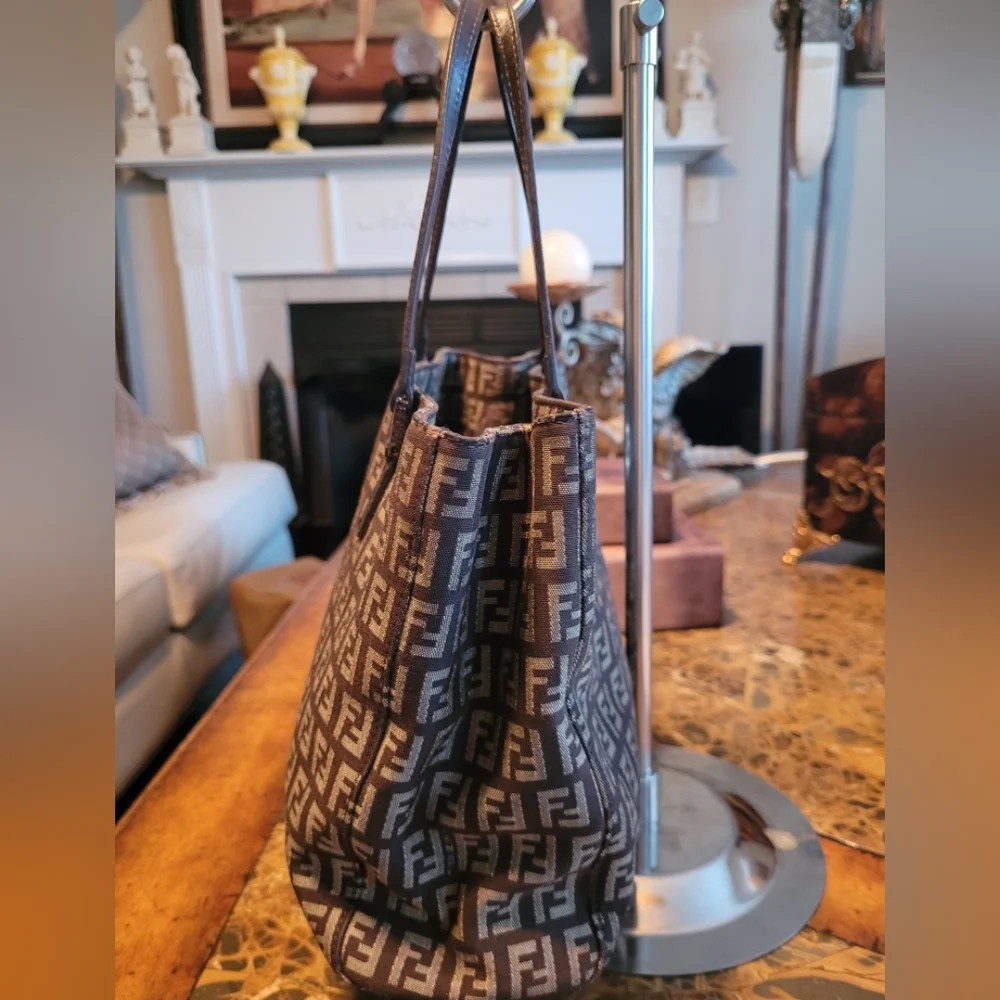Fendi Brown Monogram Tote Bag w/COA - Picture 4 of 9
